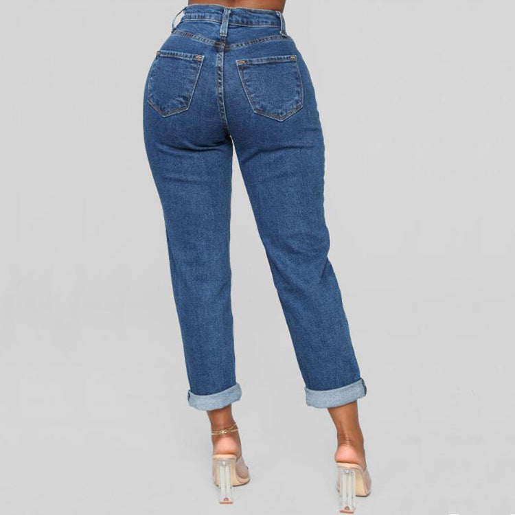 Highwaist Jeans mit geradem Bein