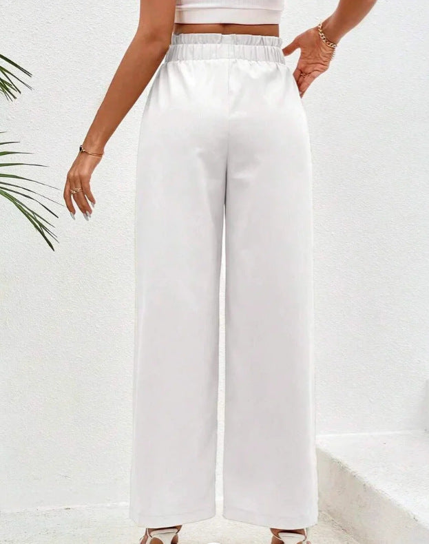 Elegante Hose mit hoher Taille und weitem Bein