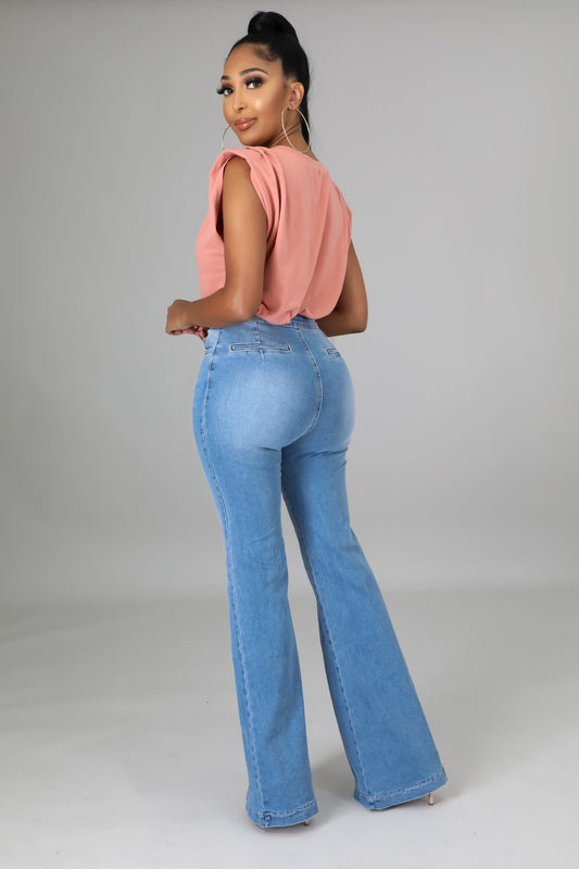 High-Waist Flared Jeans