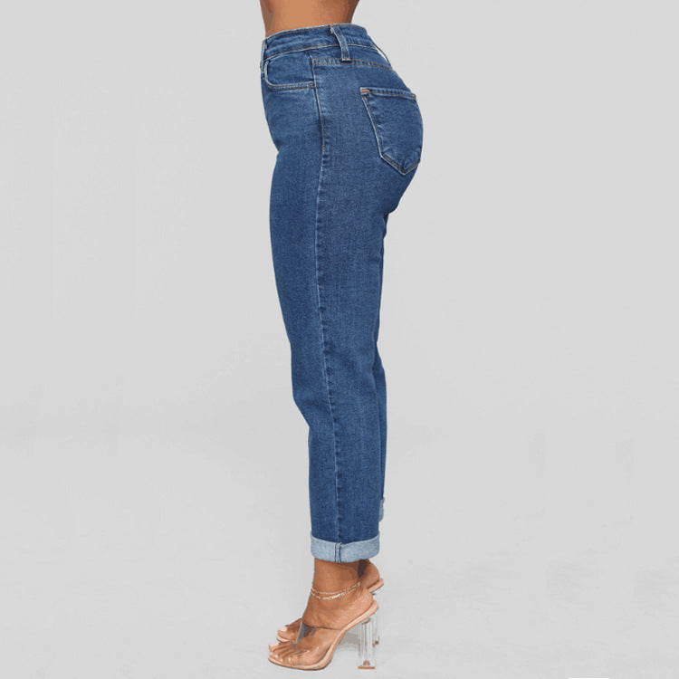 Highwaist Jeans mit geradem Bein