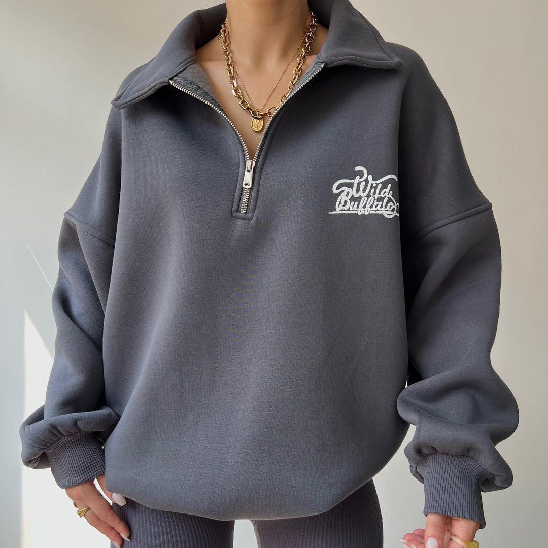 Half-Zip mit Schriftzug