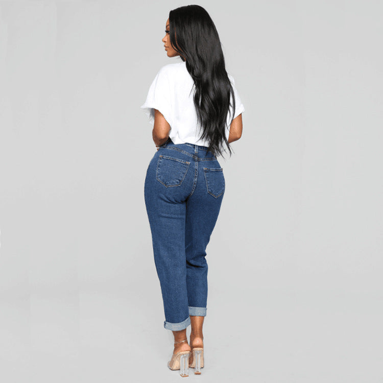 Highwaist Jeans mit geradem Bein